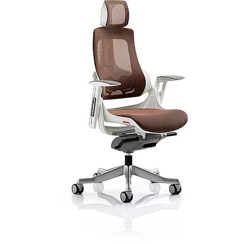 Zure Executive Office Chair Mandarin Mesh With Height Adjustable Pivot Arms & Headrest