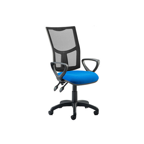 Eclipse II Lever Task Operator Office Chair Mesh Back With Blue Seat & Loop Arms