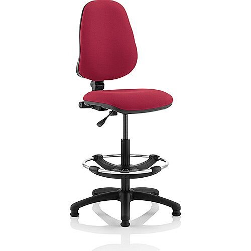 Eclipse I Lever Task Operator Office Chair Wine With Draughtsman Kit