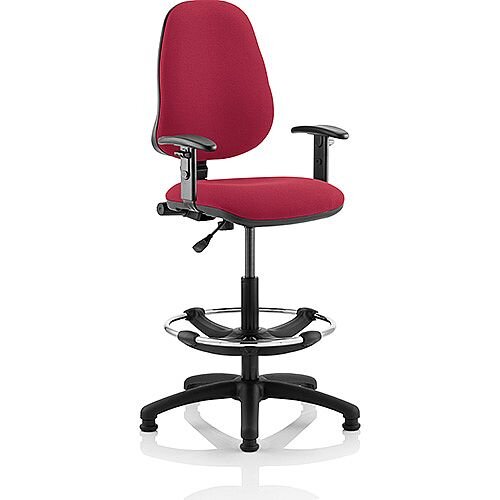 Eclipse I Lever Task Operator Office Chair Wine With Height Adjustable Arms With Draughtsman Kit Eclipse I Lever Task Operator Office Chair Wine With Height Adjustable Arms With Draughtsman Kit