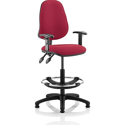 Eclipse II Lever Task Operator Office Chair Wine With Height Adjustable Arms With Draughtsman Kit Eclipse II Lever Task Operator Office Chair Wine With Height Adjustable Arms With Draughtsman Kit