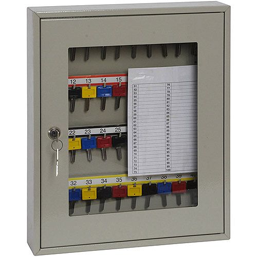 Phoenix Keysure KC0402K 40 Hook Clear View Key Cabinet with Key Lock Light Grey Phoenix Keysure KC0402K 40 Hook Clear View Key Cabinet with Key Lock Light Grey