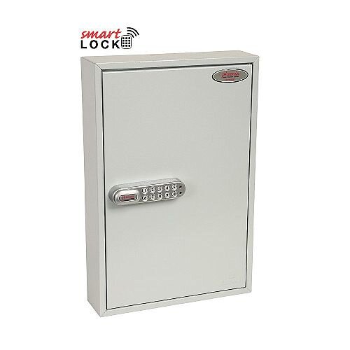 Phoenix Commercial Key Cabinet KC0601N 42 Hook with Net Code Electronic Lock. Light Grey