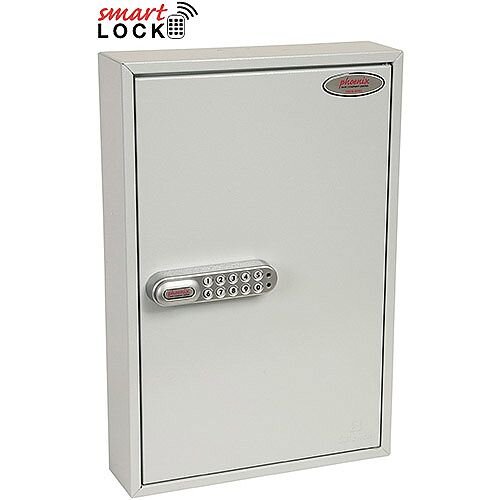 Phoenix Commercial Key Cabinet KC0602N 64 Hook with Net Code Electronic Lock. Light Grey