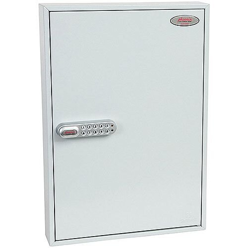 Phoenix Commercial Key Cabinet KC0603S 100 Hook with Electronic Lock &Push Shut Latch. Light Grey Phoenix Commercial Key Cabinet KC0603S 100 Hook with Electronic Lock &Push Shut Latch. Light Grey