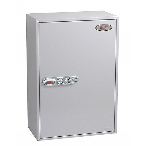 Phoenix Commercial Key Cabinet KC0604E 200 Hook with Electronic Lock. Light Grey