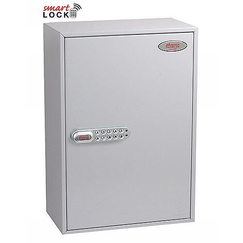 Phoenix Commercial Key Cabinet KC0604N 200 Hook with Net Code Electronic Lock. Light Grey