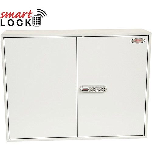 Phoenix Commercial Key Cabinet KC0607N 600 Hook with Net Code Electronic Lock. Light Grey