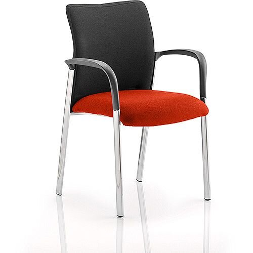 Academy Boardroom &Visitor Chair With Arms Black Fabric Back Pimento Rustic Orange Seat Academy Boardroom &Visitor Chair With Arms Black Fabric Back Pimento Rustic Orange Seat