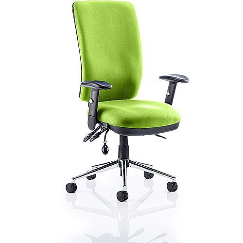 Chiro High Back Task Operator Chair With Height Adjustable Arms Myrrh Green 24/7 Task Usage, Adjustable pump up lumbar, Height Adjustable Back Rest, 3 Lever Mechanism, Gas lift tested up to 150kg