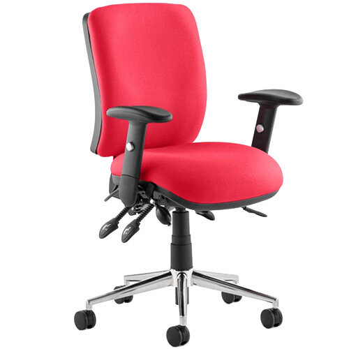 Chiro 24 Hour Task Operator Chair - Medium Back -Height Adjustable Arms - Bergamot Cherry - Adjustable Pump Up Lumbar -  Height Adjustable Back Rest - Weight Tolerance 150kg