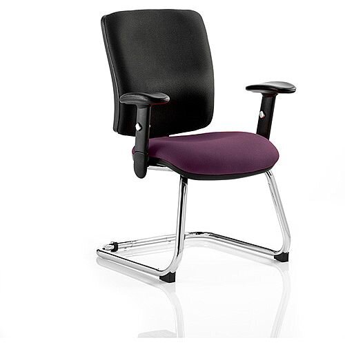 Chiro Medium Back Cantilever Chair Black Back & Purple Seat