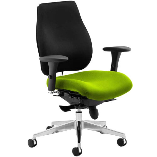 Chiro Plus High Back Ergonomic Posture Office Chair Black Back & Swizzle Green Seat