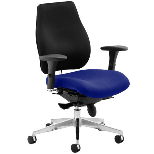 Chiro Plus High Back Ergonomic Posture Office Chair Black Back & Serene Blue Seat