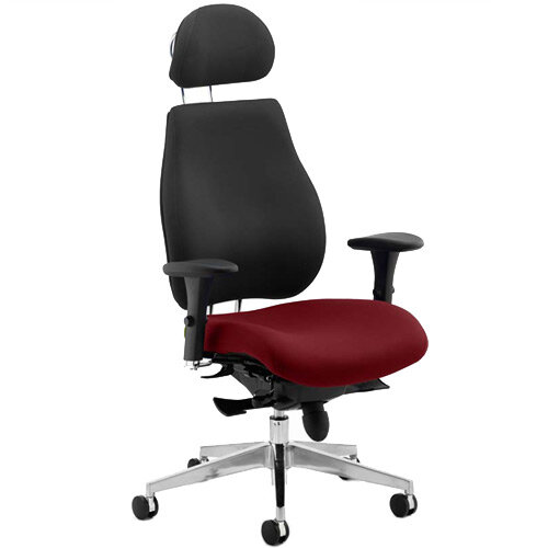 Chiro Plus Ultimate High Back Ergonomic Posture Office Chair With Headrest Black Back &Chilli Red Seat Chiro Plus Ultimate High Back Ergonomic Posture Office Chair With Headrest Black Back &Chilli Red Seat