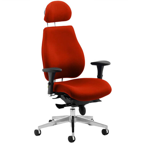 Chiro Plus Ultimate High Back Ergonomic Posture Office Chair With Headrest Pimento Rustic Orange