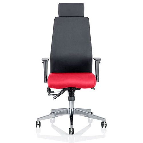Onyx High Back Ergonomic Posture Office Chair With Headrest Black Back &Cherry Red Seat Onyx High Back Ergonomic Posture Office Chair With Headrest Black Back &Cherry Red Seat