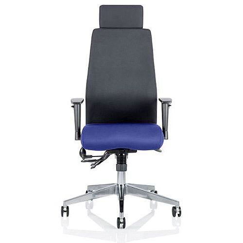Onyx High Back Ergonomic Posture Office Chair With Headrest Black Back &Serene Blue Seat Onyx High Back Ergonomic Posture Office Chair With Headrest Black Back &Serene Blue Seat