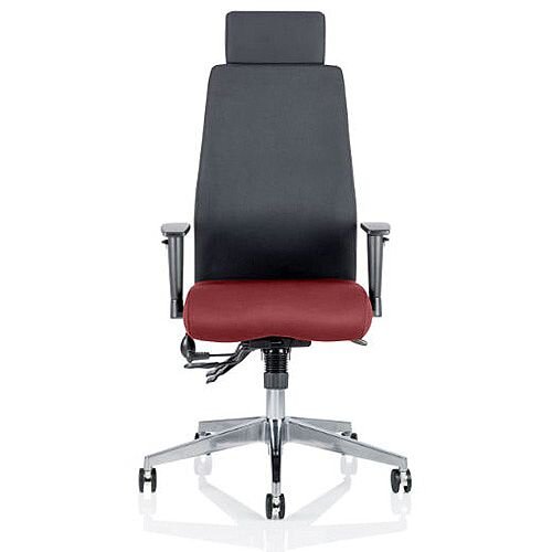 Onyx High Back Ergonomic Posture Office Chair With Headrest Black Back &Chilli Red Seat Onyx High Back Ergonomic Posture Office Chair With Headrest Black Back &Chilli Red Seat