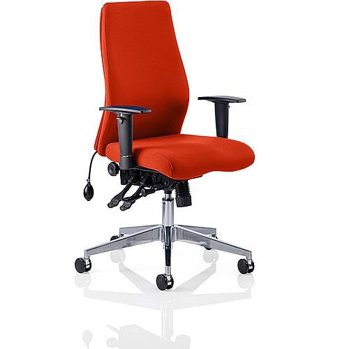 Onyx High Back Ergonomic Posture Office Chair Pimento Rustic Orange With Arms