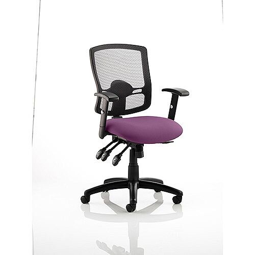 Portland III Task Operator Office Chair Black Mesh Back Purple Portland III Task Operator Office Chair Black Mesh Back Purple