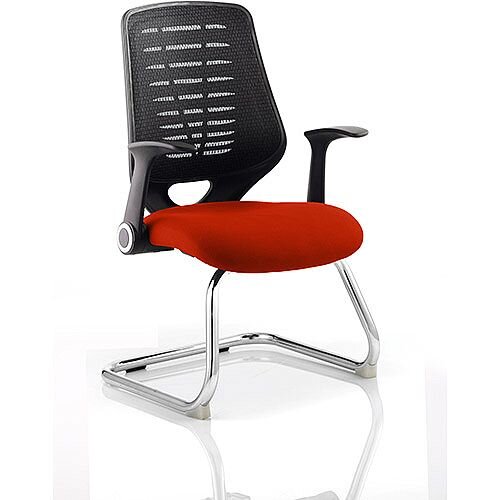 Relay Boardroom &Visitor Chair Cantilever Black Back Pimento Rustic Orange Relay Boardroom &Visitor Chair Cantilever Black Back Pimento Rustic Orange