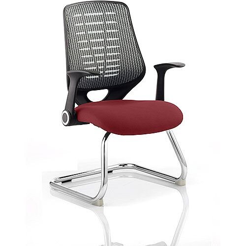 Relay Boardroom &Visitor Chair Cantilever Silver Back Chilli Red Relay Boardroom &Visitor Chair Cantilever Silver Back Chilli Red