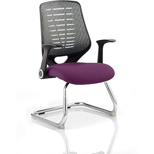 Relay Boardroom &Visitor Chair Cantilever Silver Back Purple Relay Boardroom &Visitor Chair Cantilever Silver Back Purple