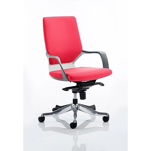 Xenon Executive Office Chair White Frame Medium Back Cherry Red Seat Xenon Executive Office Chair White Frame Medium Back Cherry Red Seat