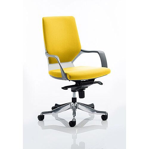 Xenon Executive Office Chair White Frame Medium Back Sunset Yellow Seat Xenon Executive Office Chair White Frame Medium Back Sunset Yellow Seat