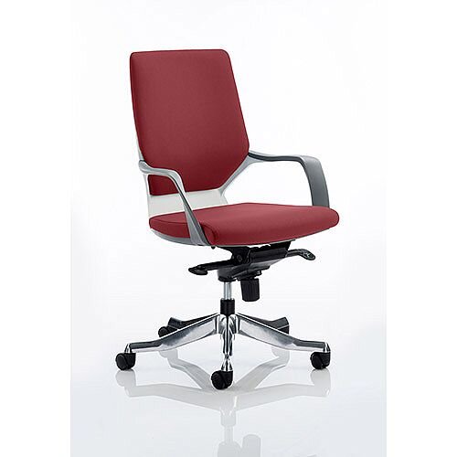 Xenon Executive Office Chair White Frame Medium Back Chilli Red Seat Xenon Executive Office Chair White Frame Medium Back Chilli Red Seat