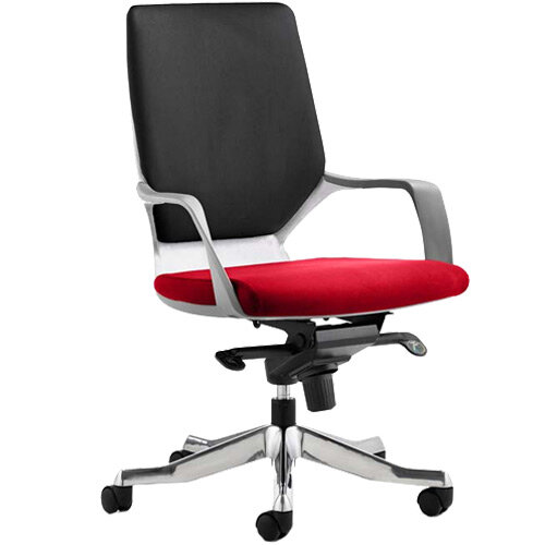 Xenon Executive Office Chair White Frame Medium Back Black &Cherry Red Seat Xenon Executive Office Chair White Frame Medium Back Black &Cherry Red Seat