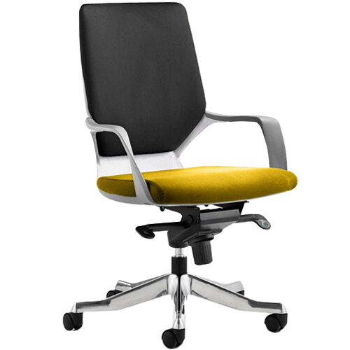 Xenon Executive Office Chair White Frame Medium Back Black &Sunset Yellow Seat Xenon Executive Office Chair White Frame Medium Back Black &Sunset Yellow Seat