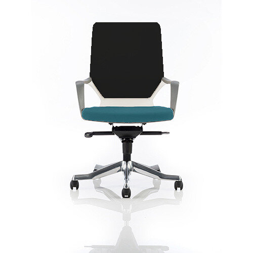 Xenon Executive Office Chair White Frame Medium Back Black &Kingfisher Green Seat Xenon Executive Office Chair White Frame Medium Back Black &Kingfisher Green Seat