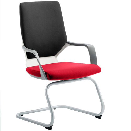 Xenon White Frame Boardroom &Visitor Chair Black Frame &Cherry Red Seat Xenon White Frame Boardroom &Visitor Chair Black Frame &Cherry Red Seat