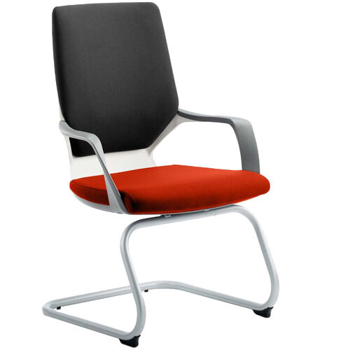 Xenon White Frame Boardroom &Visitor Chair Black Frame &Pimento Rustic Orange Seat Xenon White Frame Boardroom &Visitor Chair Black Frame &Pimento Rustic Orange Seat