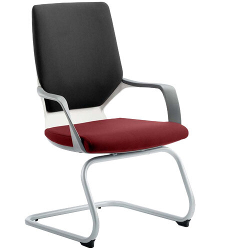 Xenon White Frame Boardroom &Visitor Chair Black Frame &Chilli Red Seat Xenon White Frame Boardroom &Visitor Chair Black Frame &Chilli Red Seat