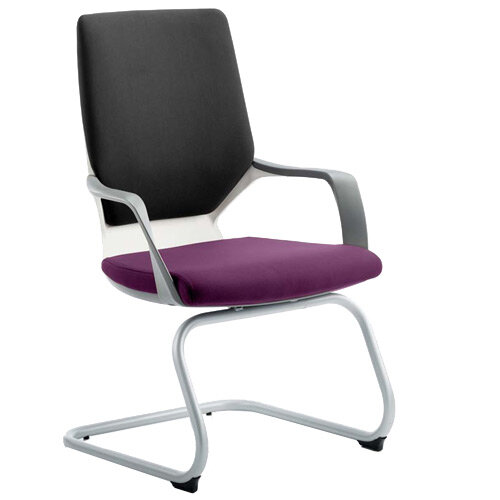 Xenon White Frame Boardroom &Visitor Chair Black Frame &Purple Seat Xenon White Frame Boardroom &Visitor Chair Black Frame &Purple Seat