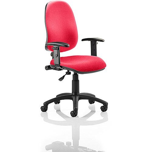 Eclipse I Lever Task Operator Office Chair With Height Adjustable Arms In Cherry Red Eclipse I Lever Task Operator Office Chair With Height Adjustable Arms In Cherry Red