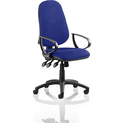 Eclipse XL III Lever Task Operator Office Chair With Loop Arms In Serene Blue