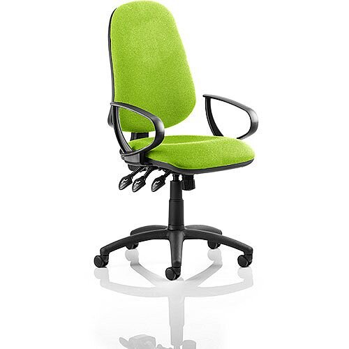 Eclipse XL III Lever Task Operator Office Chair With Loop Arms In Swizzle Green Eclipse XL III Lever Task Operator Office Chair With Loop Arms In Swizzle Green