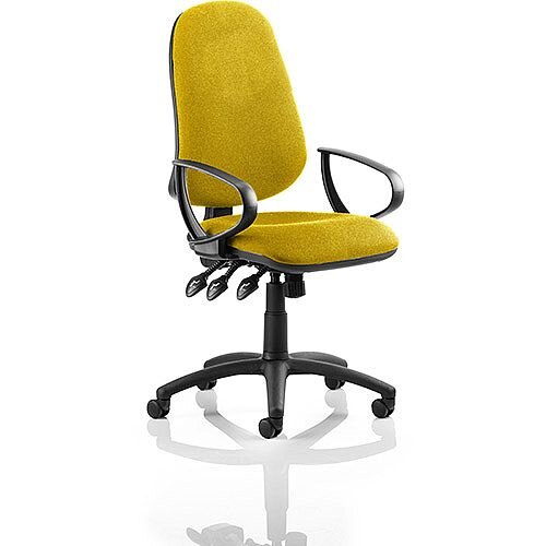 Eclipse XL III Lever Task Operator Office Chair With Loop Arms In Sunset Yellow