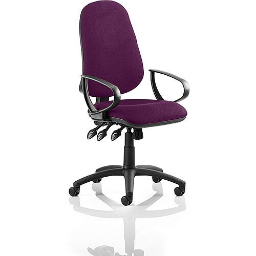 Eclipse XL III Lever Task Operator Office Chair With Loop Arms In Purple