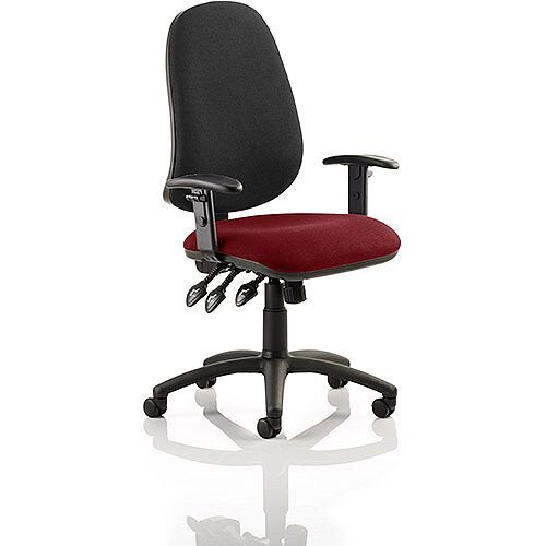 Eclipse XL III Lever Task Operator Office Chair With Height Adjustable Arms Black Back Chilli Red Seat Eclipse XL III Lever Task Operator Office Chair With Height Adjustable Arms Black Back Chilli Red Seat