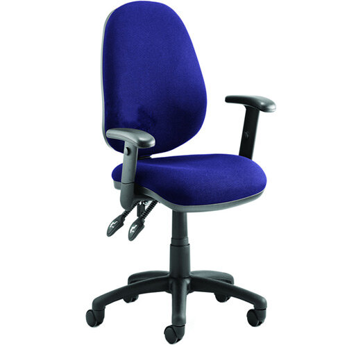 Luna II Lever Task Operator Office Chair With Height Adjustable Arms In Serene Blue