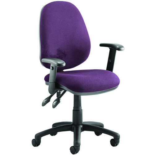 Luna II Lever Task Operator Office Chair With Height Adjustable Arms In Purple Luna II Lever Task Operator Office Chair With Height Adjustable Arms In Purple