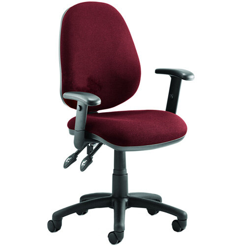 Luna II Lever Task Operator Office Chair With Height Adjustable Arms In Chilli Red Luna II Lever Task Operator Office Chair With Height Adjustable Arms In Chilli Red