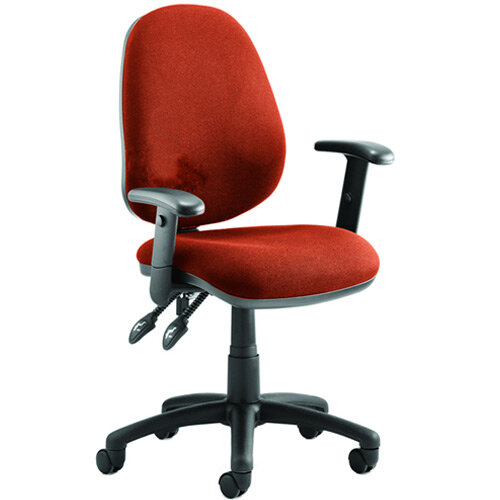 Luna II Lever Task Operator Office Chair With Height Adjustable Arms In Pimento Rustic Orange