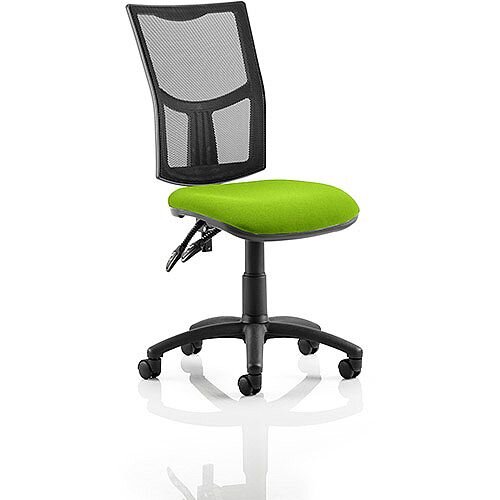 Eclipse II Lever Task Operator Office Chair Mesh Back With Swizzle Green Seat Eclipse II Lever Task Operator Office Chair Mesh Back With Swizzle Green Seat