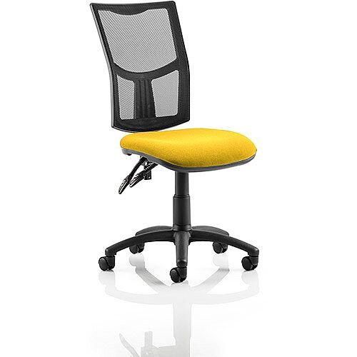 Eclipse II Lever Task Operator Office Chair Mesh Back With Sunset Yellow Seat